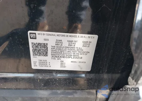 2023 Chevrolet Equinox Fwd Ls z USA, uszkodzony, nr VIN 3GNAXHEG3PL215218